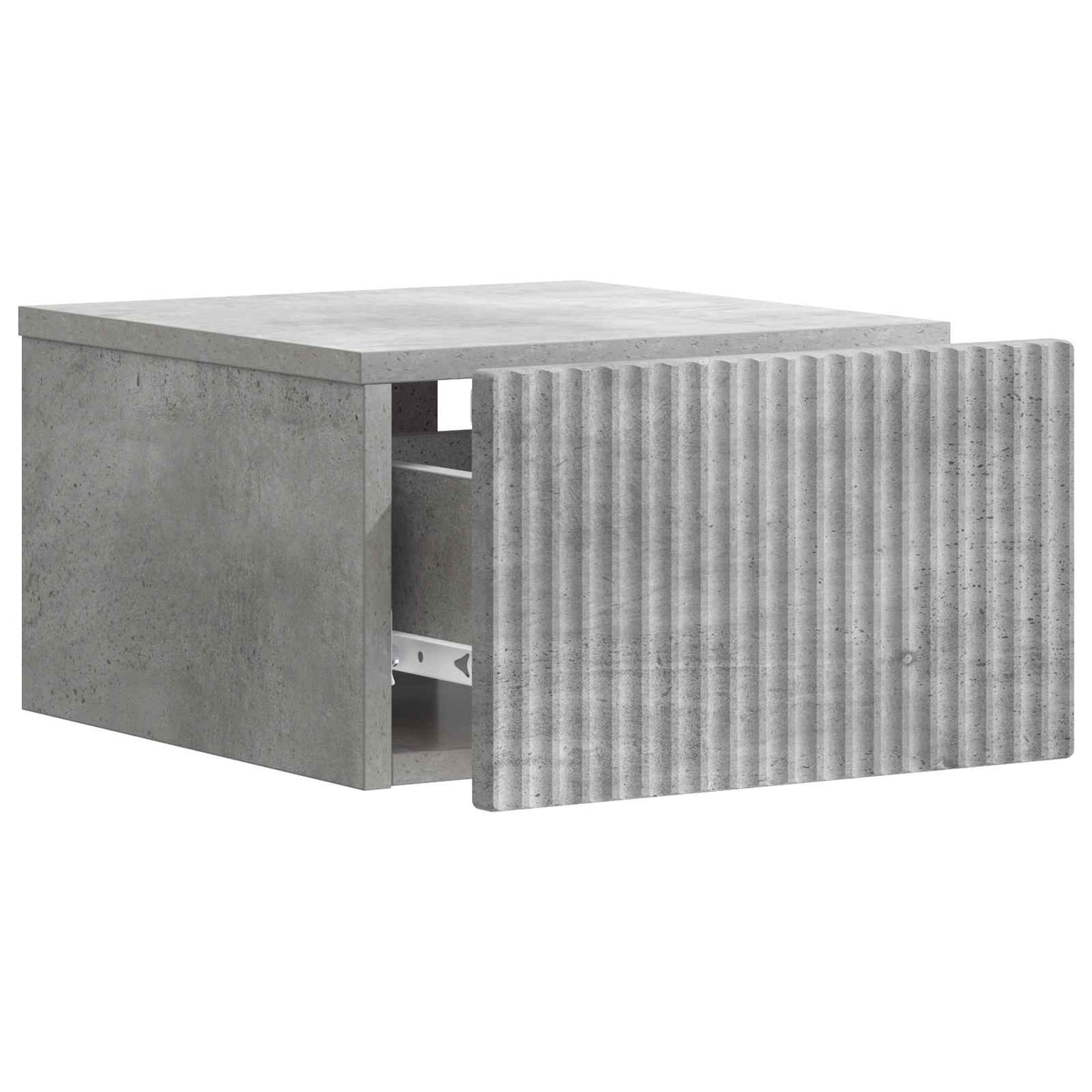 Wall-Mounted Bedside Cabinet with Drawer 2 pcs Concrete Grey