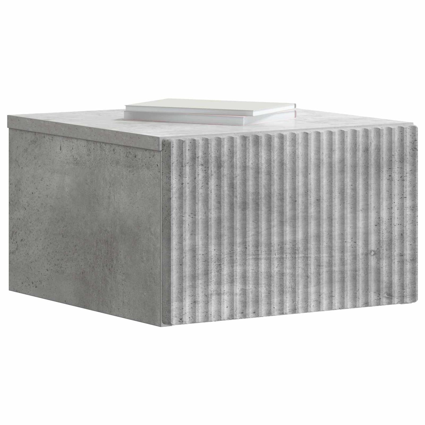 Wall-Mounted Bedside Cabinet with Drawer 2 pcs Concrete Grey