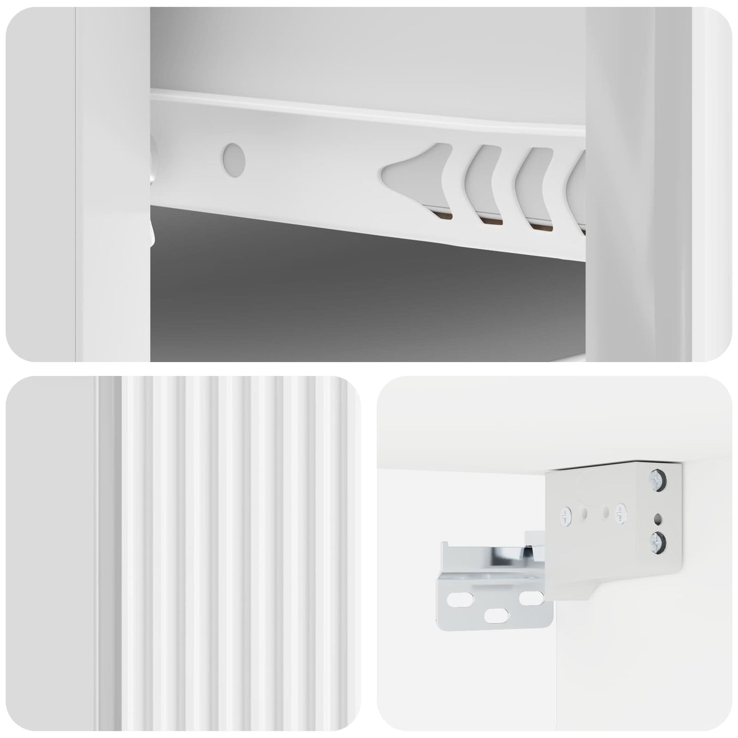 Wall-Mounted Bedside Cabinet with Drawer 2 pcs High Gloss White