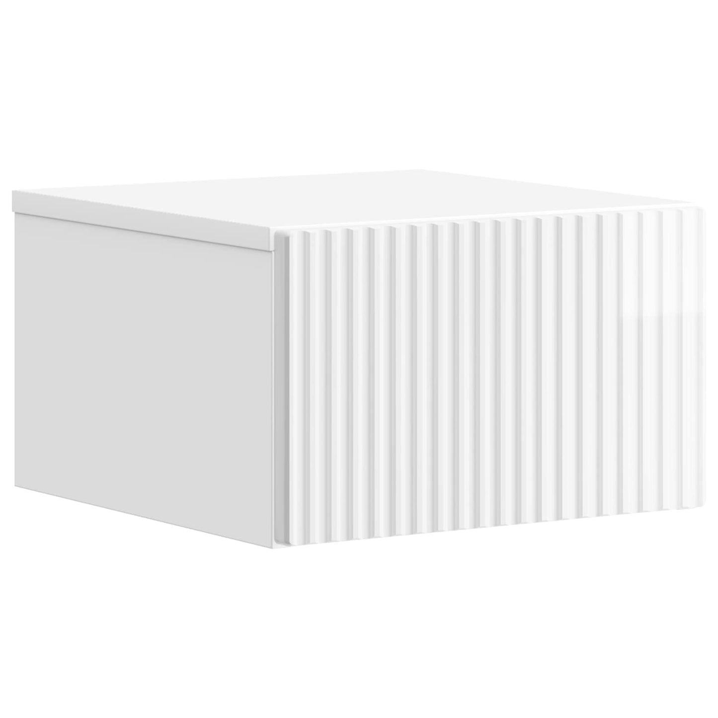 Wall-Mounted Bedside Cabinet with Drawer 2 pcs High Gloss White
