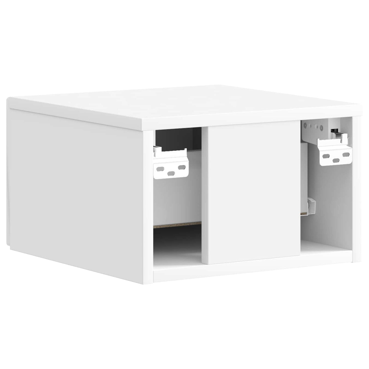 Wall-Mounted Bedside Cabinet with Drawer 2 pcs High Gloss White
