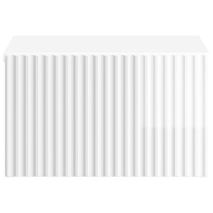 Wall-Mounted Bedside Cabinet with Drawer 2 pcs High Gloss White