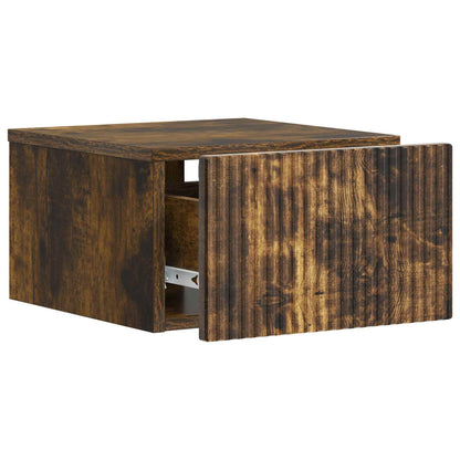 Wall-Mounted Bedside Cabinet Smoked Oak 33 x 34.5 x 20 cm
