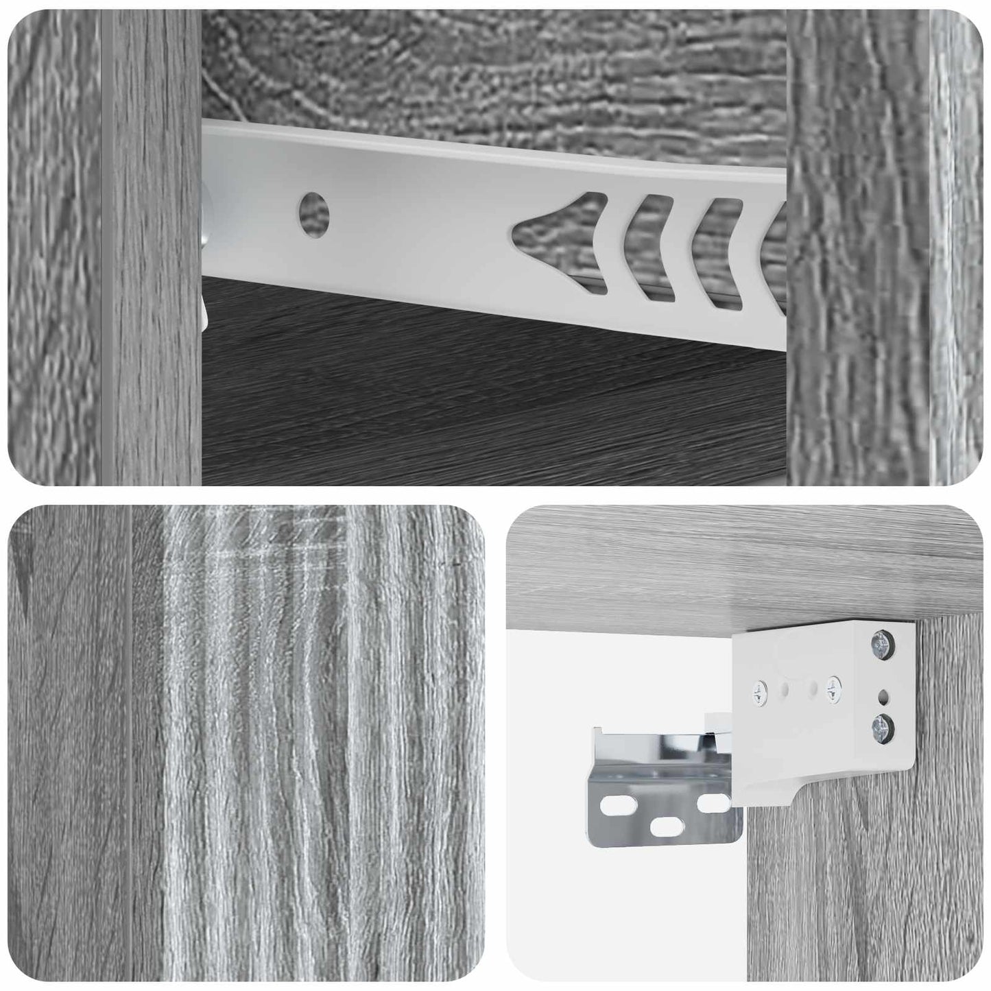 Wall-Mounted Bedside Cabinet 2 pcs Grey Sonoma Engineered Wood