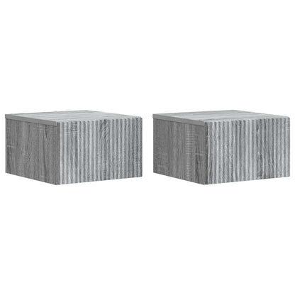 Wall-Mounted Bedside Cabinet 2 pcs Grey Sonoma Engineered Wood