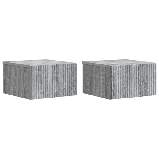 Wall-Mounted Bedside Cabinet 2 pcs Grey Sonoma Engineered Wood