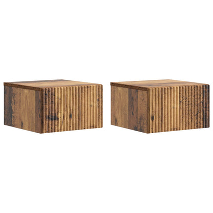 Wall-Mounted Bedside Cabinet 2 pcs Old Wood 33 x 34.5 x 20 cm