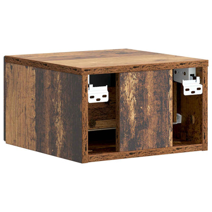 Wall-Mounted Bedside Cabinet 2 pcs Old Wood 33 x 34.5 x 20 cm