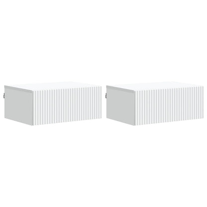 Wall-Mounted Bedside Cabinet 2 pcs White 49 x 34.5 x 20 cm