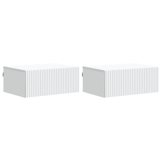 Wall-Mounted Bedside Cabinet 2 pcs White 49 x 34.5 x 20 cm