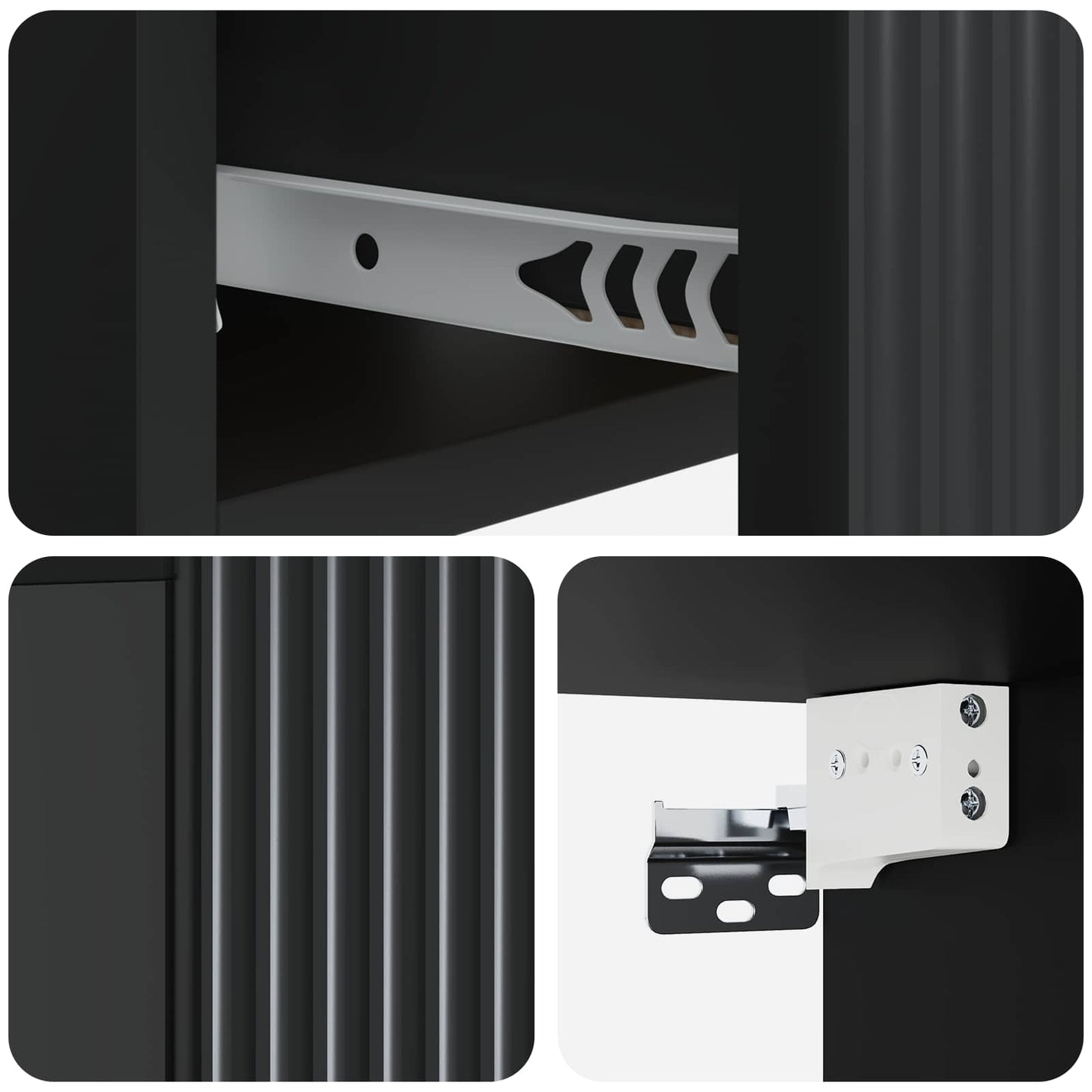 Wall-Mounted Bedside Cabinet Black 49 x 34.5 x 20 cm