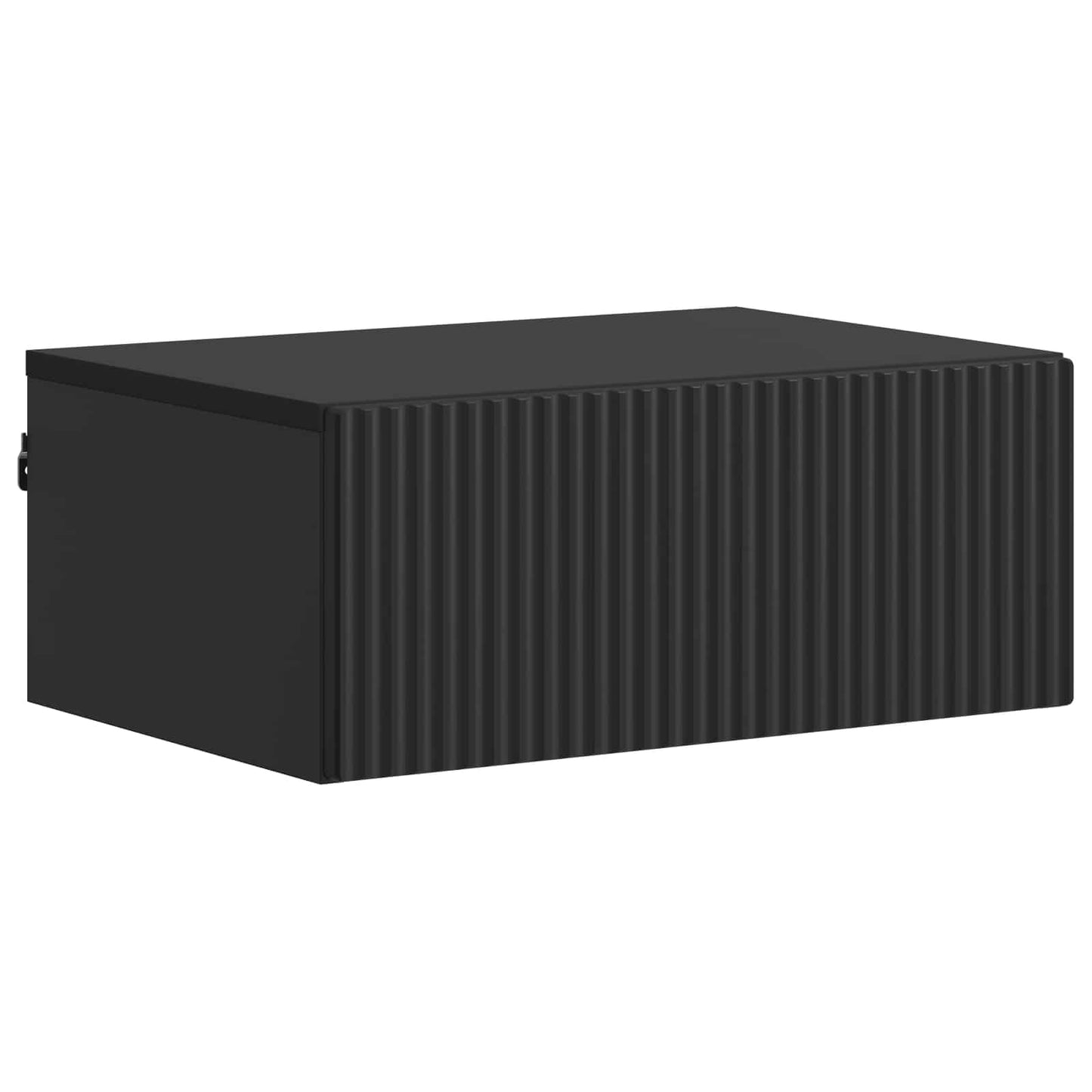 Wall-Mounted Bedside Cabinet Black 49 x 34.5 x 20 cm