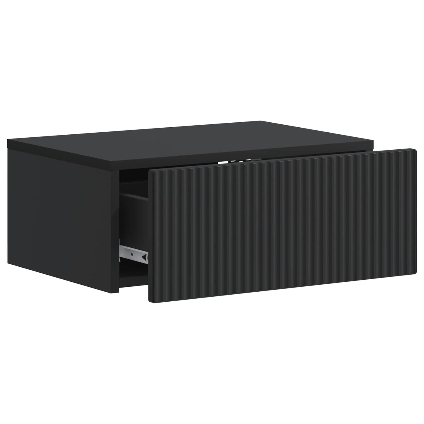 Wall-Mounted Bedside Cabinet Black 49 x 34.5 x 20 cm