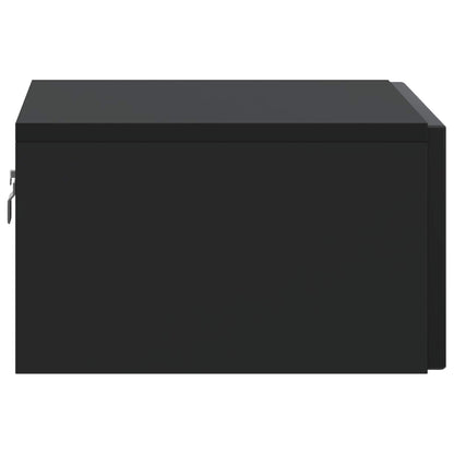 Wall-Mounted Bedside Cabinet Black 49 x 34.5 x 20 cm