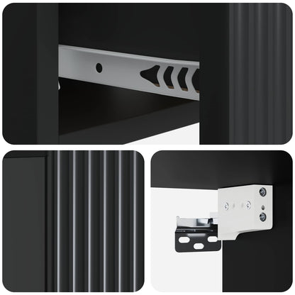 Wall-Mounted Bedside Cabinet 2 pcs Black 49 x 34.5 x 20 cm