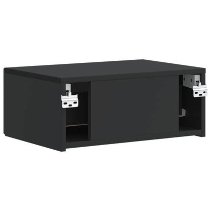 Wall-Mounted Bedside Cabinet 2 pcs Black 49 x 34.5 x 20 cm