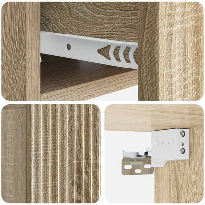 Wall-Mounted Bedside Cabinet 2 pcs Sonoma Oak 49 x 34.5 x 20 cm