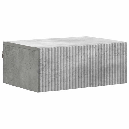 Wall-Mounted Bedside Cabinet with Drawer 2 pcs Concrete Grey