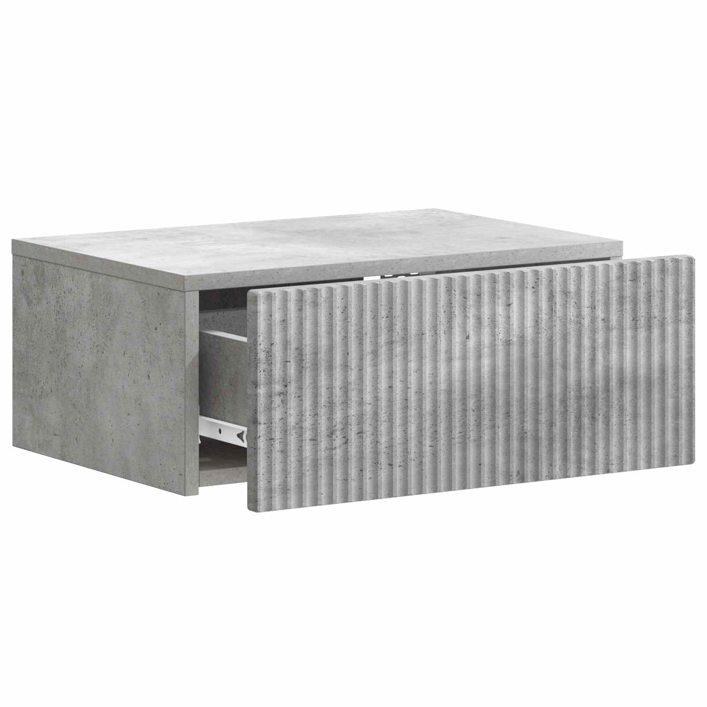 Wall-Mounted Bedside Cabinet with Drawer 2 pcs Concrete Grey