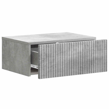 Wall-Mounted Bedside Cabinet with Drawer 2 pcs Concrete Grey