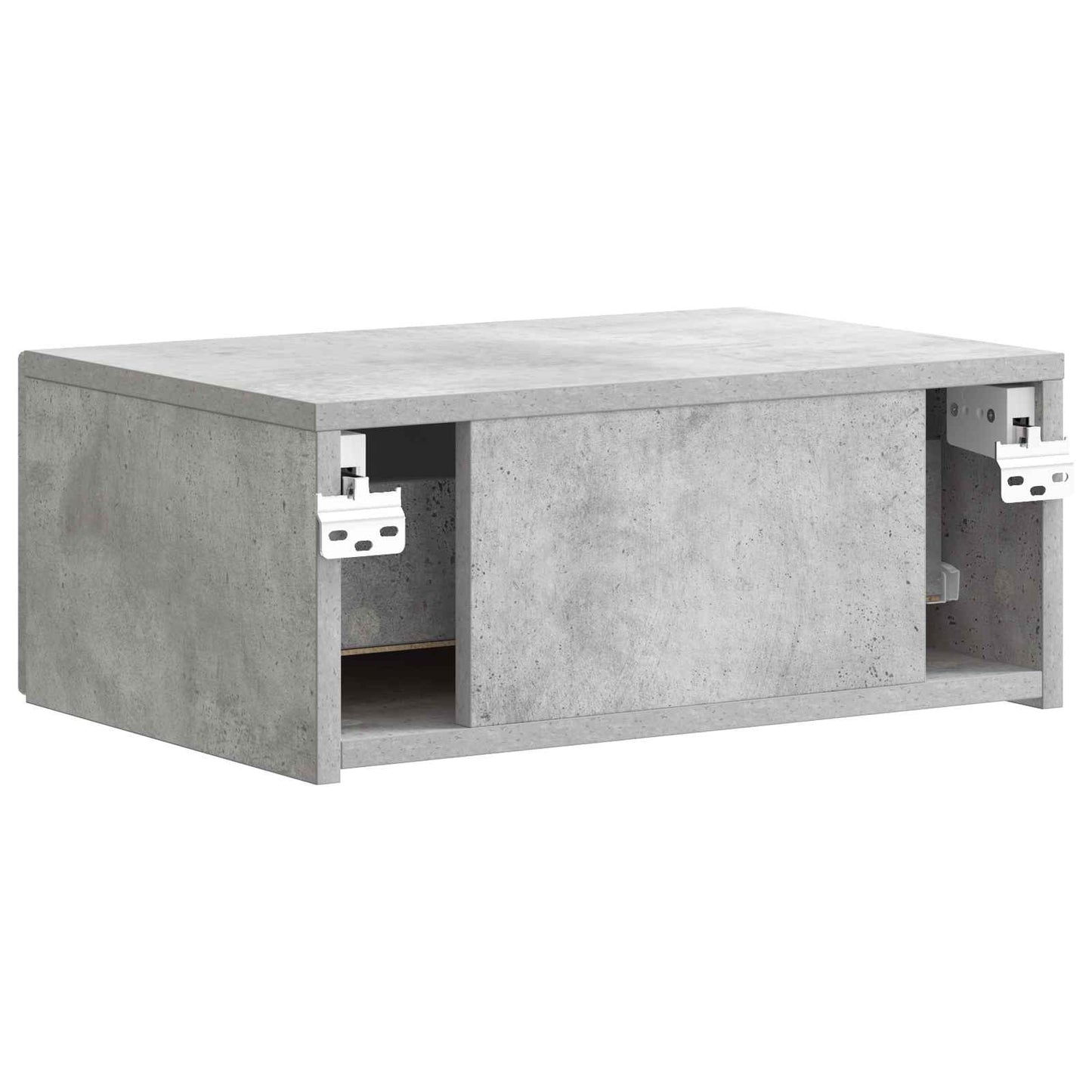 Wall-Mounted Bedside Cabinet with Drawer 2 pcs Concrete Grey