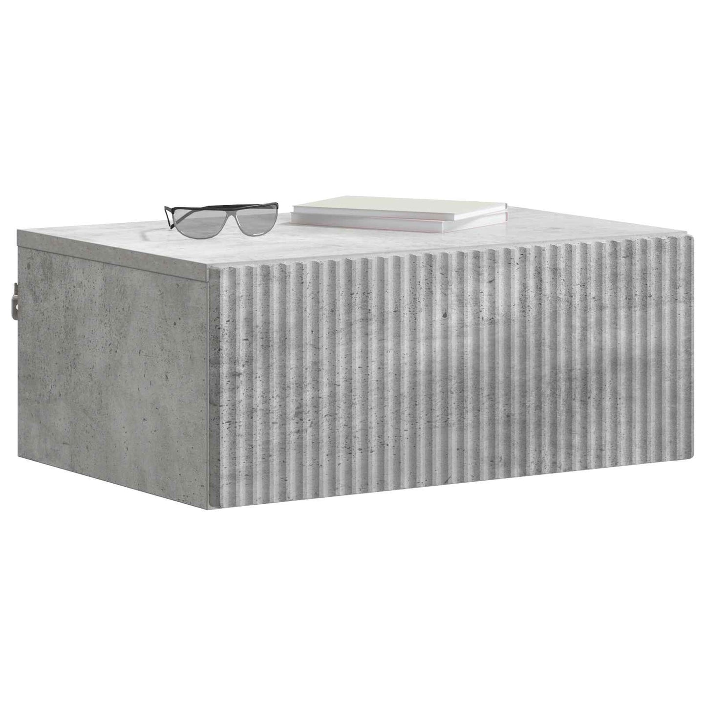 Wall-Mounted Bedside Cabinet with Drawer 2 pcs Concrete Grey