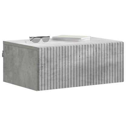 Wall-Mounted Bedside Cabinet with Drawer 2 pcs Concrete Grey
