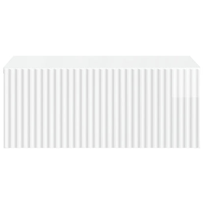 Wall-Mounted Bedside Cabinet High Gloss White 49 x 34.5 x 20 cm