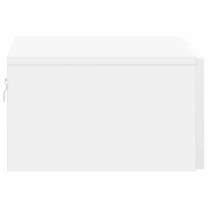 Wall-Mounted Bedside Cabinet High Gloss White 49 x 34.5 x 20 cm