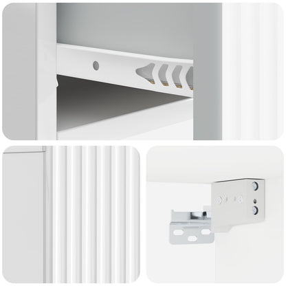 Wall-Mounted Bedside Cabinet 2 pcs High Gloss White