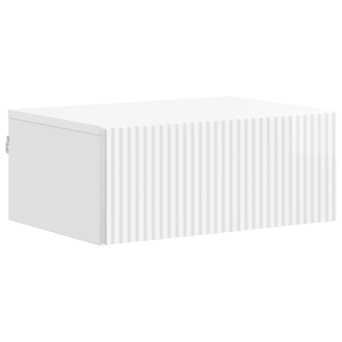 Wall-Mounted Bedside Cabinet with Drawer 2 pcs High Gloss White