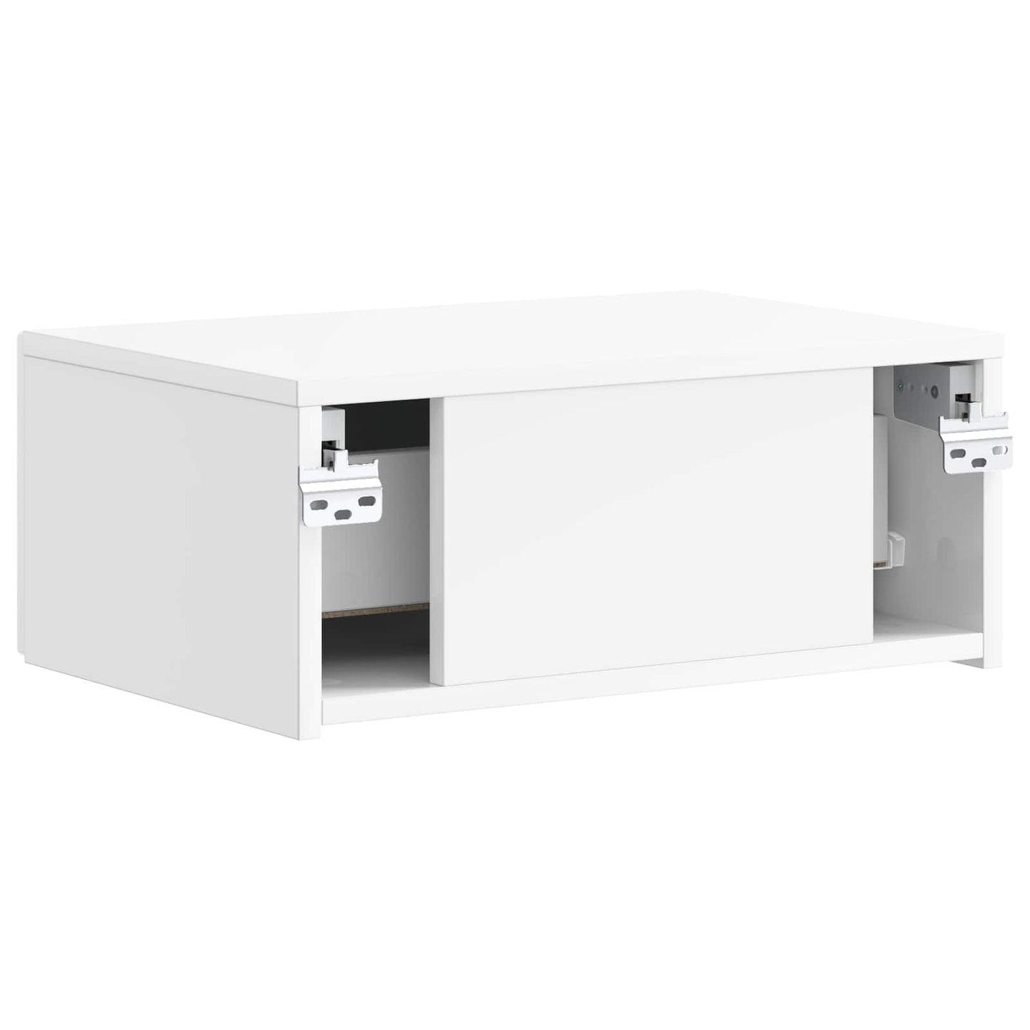 Wall-Mounted Bedside Cabinet with Drawer 2 pcs High Gloss White