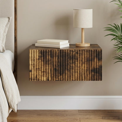 Wall-Mounted Bedside Cabinet Smoked Oak 49 x 34.5 x 20 cm