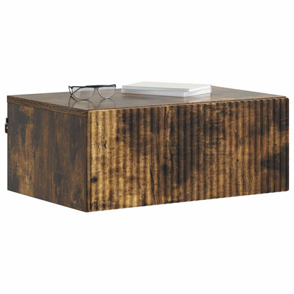 Wall-Mounted Bedside Cabinet Smoked Oak 49 x 34.5 x 20 cm