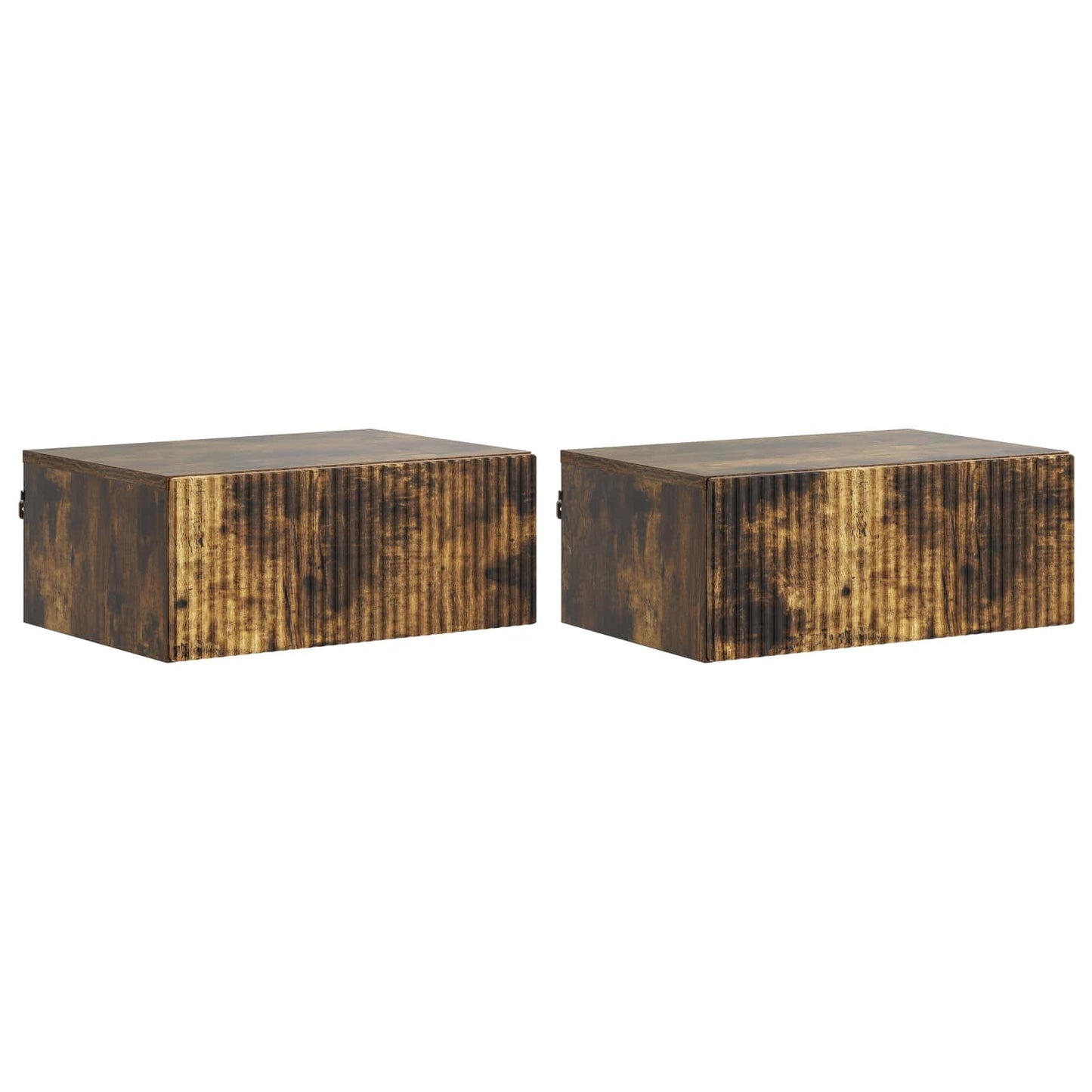 Wall-Mounted Bedside Cabinet 2 pcs Smoked Oak 49 x 34.5 x 20 cm