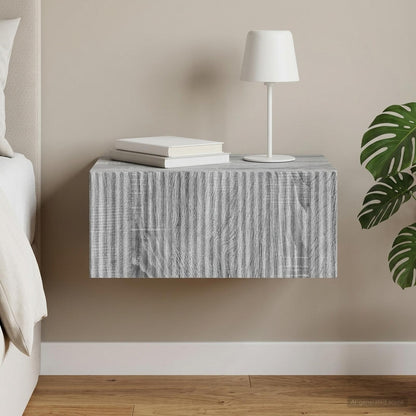 Wall-Mounted Bedside Cabinet Grey Sonoma 49 x 34.5 x 20 cm