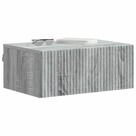 Wall-Mounted Bedside Cabinet Grey Sonoma 49 x 34.5 x 20 cm