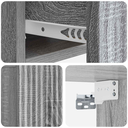 Wall-Mounted Bedside Cabinet 2 pcs Grey Sonoma
