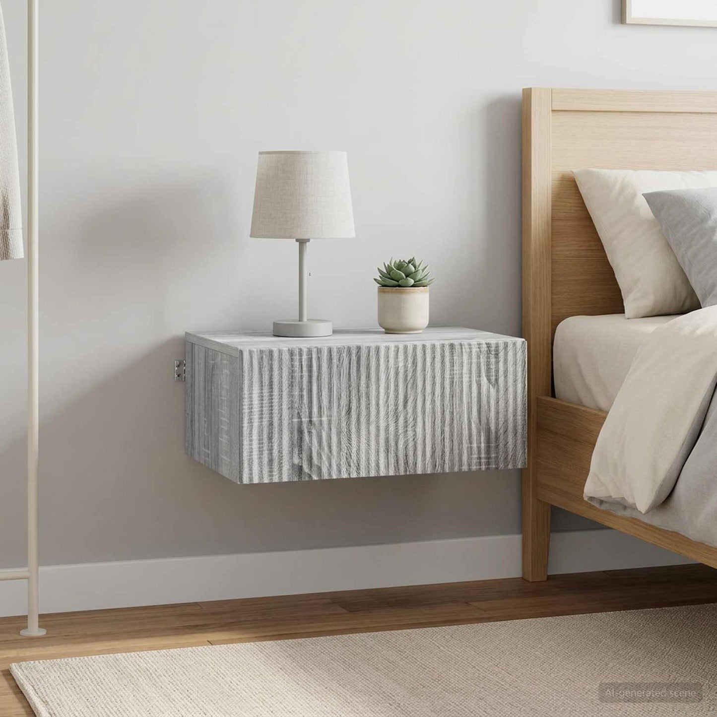 Wall-Mounted Bedside Cabinet 2 pcs Grey Sonoma Engineered Wood