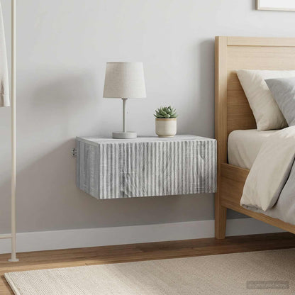 Wall-Mounted Bedside Cabinet 2 pcs Grey Sonoma