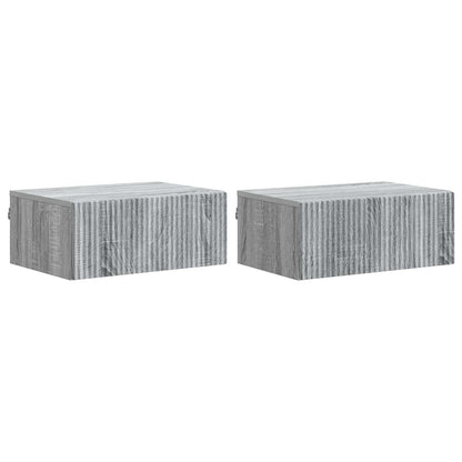 Wall-Mounted Bedside Cabinet 2 pcs Grey Sonoma