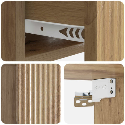 Wall-Mounted Bedside Cabinet 2 pcs Artisan Oak Engineered Wood