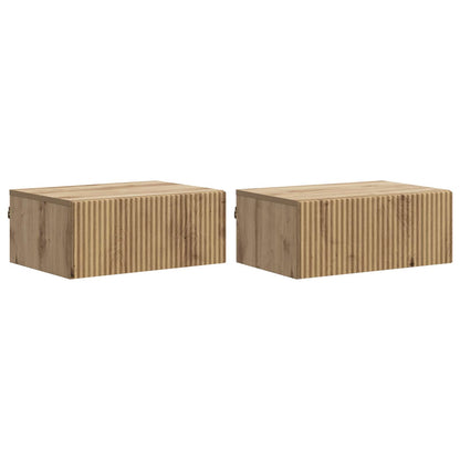 Wall-Mounted Bedside Cabinet 2 pcs Artisan Oak Engineered Wood
