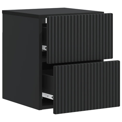 Wall-Mounted Bedside Cabinet Black 33 x 34.5 x 40 cm