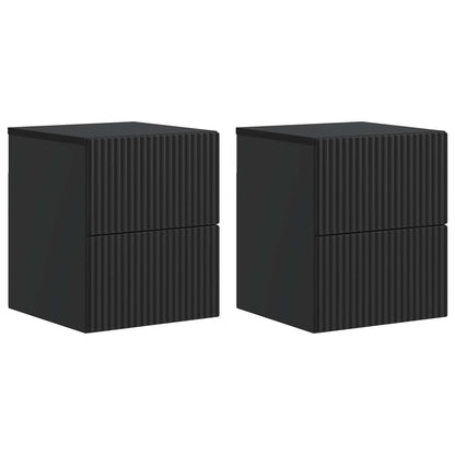 Wall-Mounted Bedside Cabinet 2 pcs Black 33 x 34.5 x 40 cm