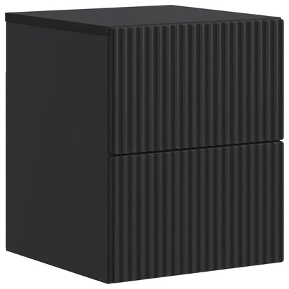 Wall-Mounted Bedside Cabinet 2 pcs Black 33 x 34.5 x 40 cm