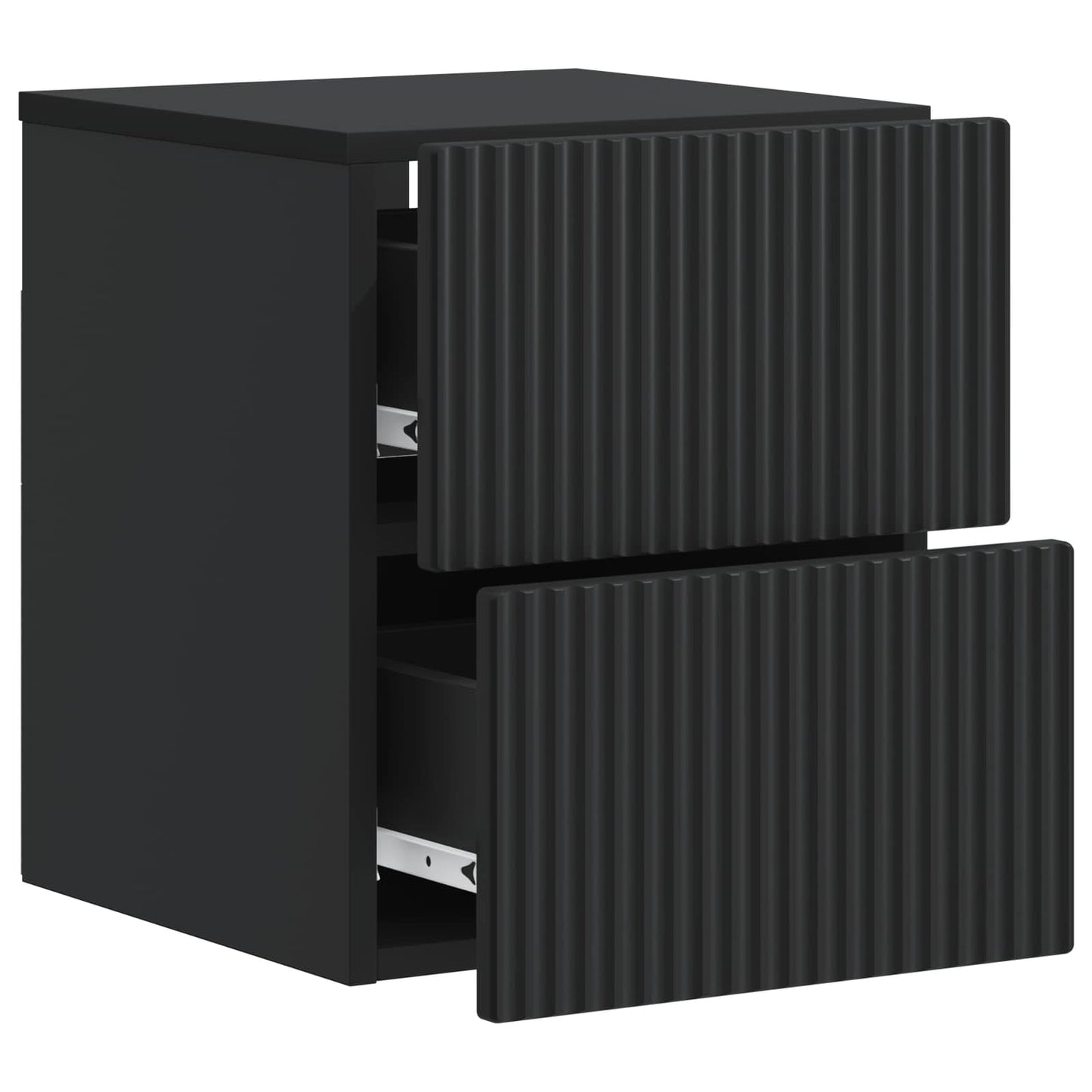 Wall-Mounted Bedside Cabinet 2 pcs Black 33 x 34.5 x 40 cm