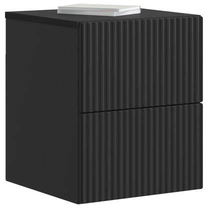 Wall-Mounted Bedside Cabinet 2 pcs Black 33 x 34.5 x 40 cm