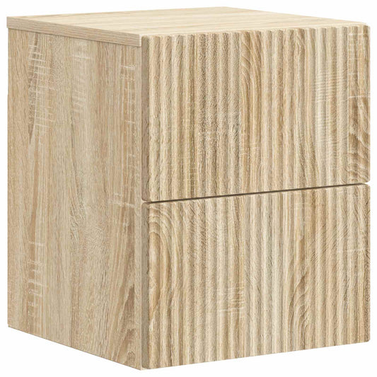 Wall-Mounted Bedside Cabinet Sonoma Oak 33 x 34.5 x 40 cm