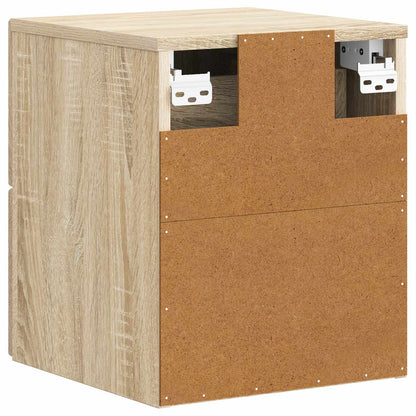 Wall-Mounted Bedside Cabinet Sonoma Oak 33 x 34.5 x 40 cm
